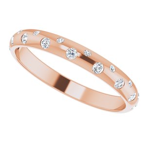 18K Rose 1/6 CTW Natural Diamond Anniversary Band