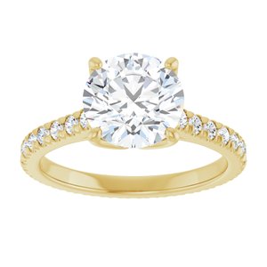 14K Yellow 8.2 mm Round Eternity Engagement Ring Mounting