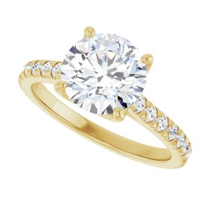 14K Yellow 8.2 mm Round Eternity Engagement Ring Mounting