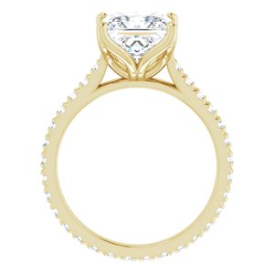 14K Yellow 7.5 x 7.5 mm Square Eternity Engagement Ring Mounting