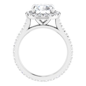 Platinum 7.4 mm Round Eternity Engagement Ring Mounting