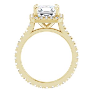 14K Yellow 7 x 7 mm Asscher Engagement Ring Mounting