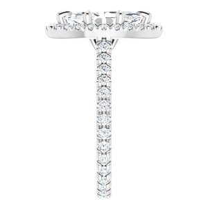 Platinum 10 x 5 mm Marquise Eternity Engagement Ring Mounting