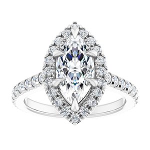 Platinum 10 x 5 mm Marquise Eternity Engagement Ring Mounting