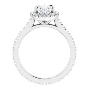 Platinum 10 x 5 mm Marquise Eternity Engagement Ring Mounting