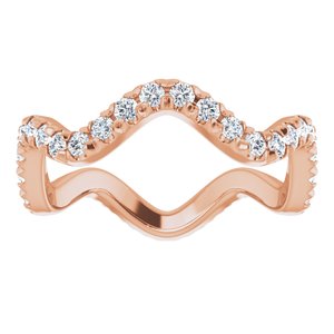 14K Rose French-Set Eternity Band Size 4