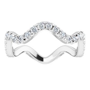 14K White French-Set Eternity Band Size 4