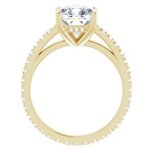 14K Yellow 8 mm Cushion Engagement Ring Mounting