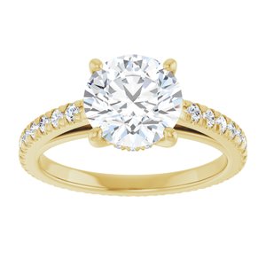 14K Yellow 8 mm Round Engagement Ring Mounting