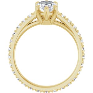 14K Yellow 12x6 mm Marquise Engagement Ring Mounting