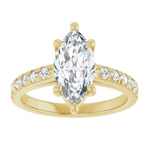 14K Yellow 12x6 mm Marquise Engagement Ring Mounting