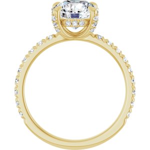 14K Yellow 8 mm Round Engagement Ring Mounting