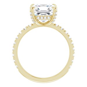 14K Yellow 8 mm Asscher Engagement Ring Mounting