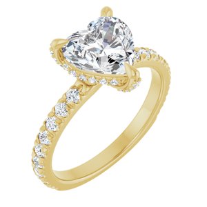 14K Yellow 8x8 mm Heart Engagement Ring Mounting