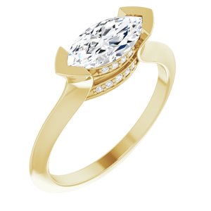 14K Yellow 10x5 mm Marquise Engagement Ring Mounting