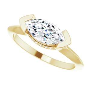 14K Yellow 10x5 mm Marquise Engagement Ring Mounting