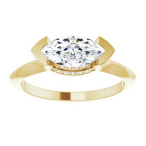 14K Yellow 10x5 mm Marquise Engagement Ring Mounting