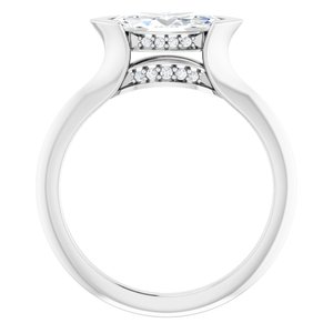 14K White 10x5 mm Marquise Engagement Ring Mounting