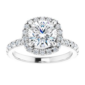 Platinum 7.4 mm Round Engagement Ring Mounting