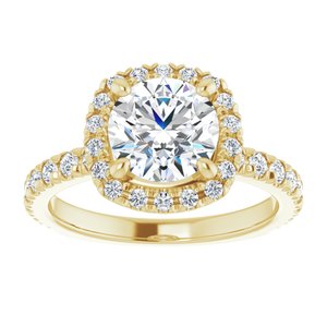 14K Yellow 7.4 mm Round Engagement Ring Mounting