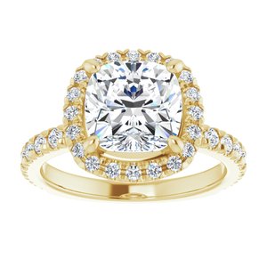 14K Yellow 8 mm Cushion Engagement Ring Mounting