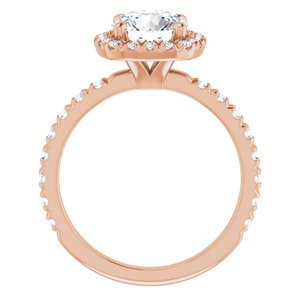 14K Rose 7.4 mm Round Engagement Ring Mounting