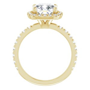 14K Yellow 8 mm Cushion Engagement Ring Mounting