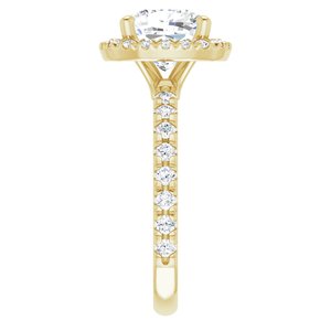 14K Yellow 8 mm Cushion Engagement Ring Mounting