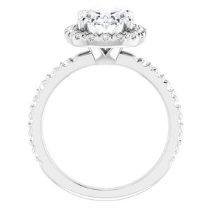 Platinum 10x8 mm Oval Engagement Ring Mounting