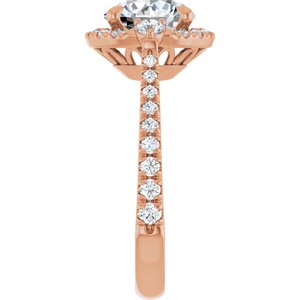 14K Rose 8 mm Round Engagement Ring Mounting