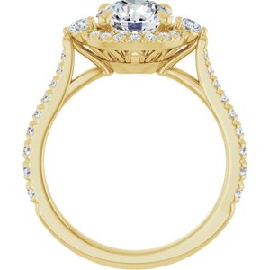 14K Yellow 7.4 mm Round Engagement Ring Mounting