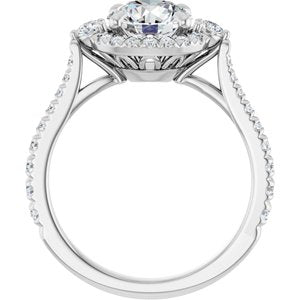 Platinum 7.4 mm Round Engagement Ring Mounting