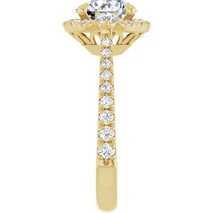 14K Yellow 7.4 mm Round Engagement Ring Mounting