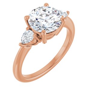 14K Rose  8.2 mm Round Engagement Ring Mounting