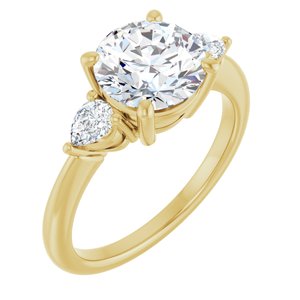 14K Yellow  8.2 mm Round Engagement Ring Mounting