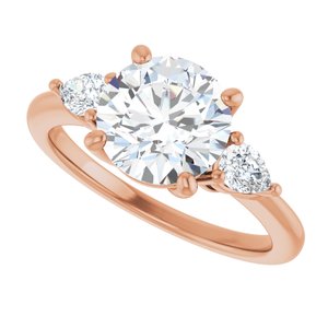 14K Rose  8.2 mm Round Engagement Ring Mounting