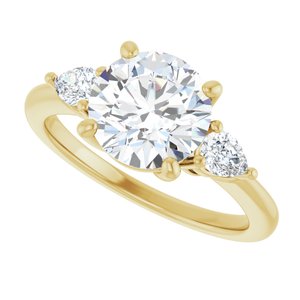 14K Yellow  8.2 mm Round Engagement Ring Mounting