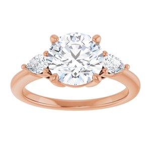 14K Rose  8.2 mm Round Engagement Ring Mounting