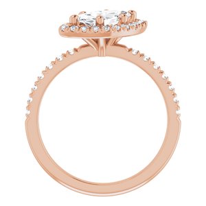 14K Rose 9x4.5 mm Marquise Engagement Ring Mounting