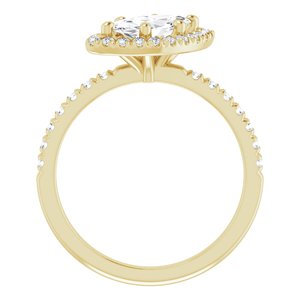 14K Yellow 9x4.5 mm Marquise Engagement Ring Mounting