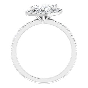 Platinum 9x4.5 mm Marquise Engagement Ring Mounting