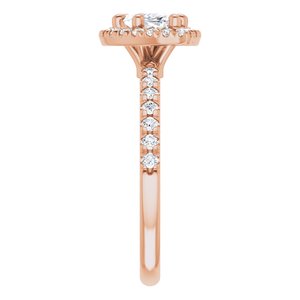 14K Rose 9x4.5 mm Marquise Engagement Ring Mounting