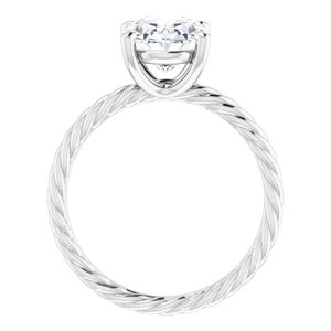 Platinum 6x4 mm Oval Solitaire Engagement Ring Mounting