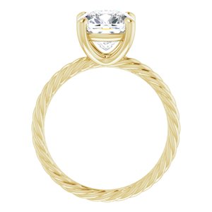 14K Yellow 8 mm Cushion Solitaire Engagement Ring Mounting