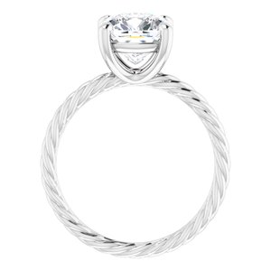 Platinum 8 mm Cushion Solitaire Engagement Ring Mounting