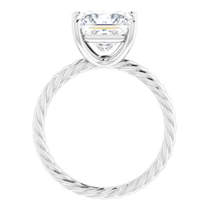 Platinum 8 mm Square Solitaire Engagement Ring Mounting