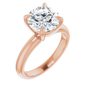 14K Rose 9 mm Round Solitaire Engagement Ring Mounting