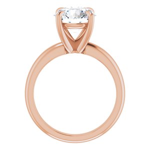 14K Rose 9 mm Round Solitaire Engagement Ring Mounting