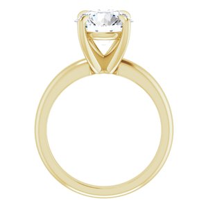 14K Yellow 9 mm Round Solitaire Engagement Ring Mounting