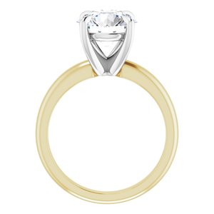 14K Yellow/White 9 mm Round Solitaire Engagement Ring Mounting